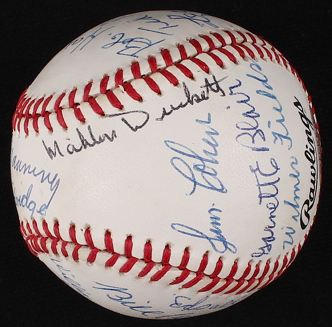 Negro League Multi-Signed ONL Baseball with (18) Signatures including Ray Dandridge, Leon Day, Ted Radcliffe, Monte Irvin, Buck Leonard (SOP LOA) at PristineAuction.com Negro League Multi-Signed ONL Baseball with (18) Signatures including Ray Dandridge, Leon Day, Ted Radcliffe, Monte Irvin, Buck Leonard (SOP LOA) at PristineAuction.com