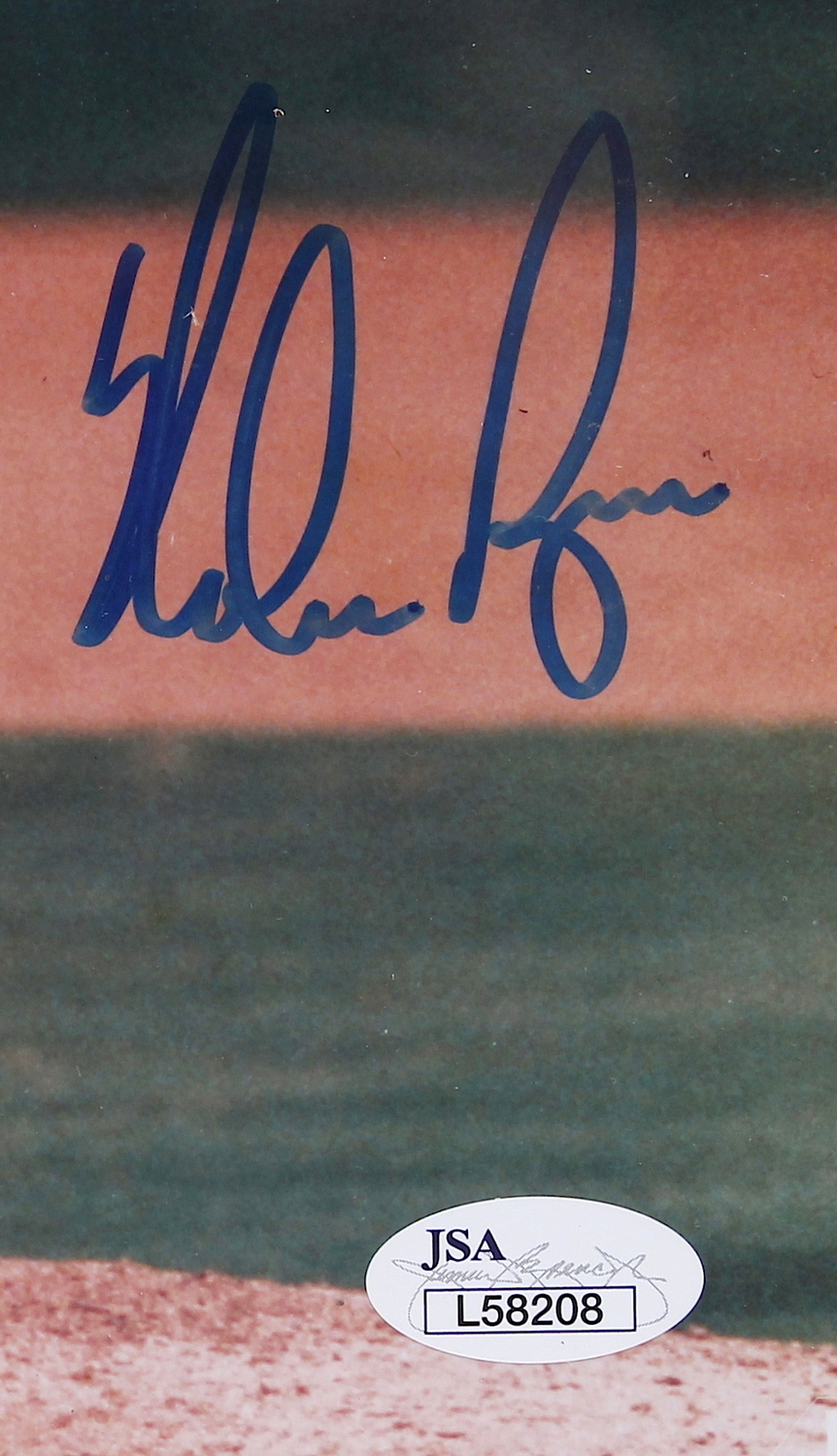 Nolan Ryan Signed Rangers 5,000th Strikeout 10x13 Wood Plaque (JSA COA) at PristineAuction.com Nolan Ryan Signed Rangers 5,000th Strikeout 10x13 Wood Plaque (JSA COA) at PristineAuction.com