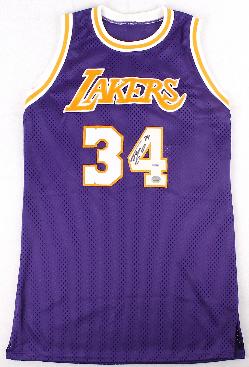 Shaquille O'Neal Signed Lakers Jersey (PSA COA) at PristineAuction.com Shaquille O'Neal Signed Lakers Jersey (PSA COA) at PristineAuction.com