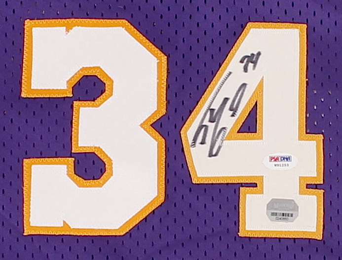 Shaquille O'Neal Signed Lakers Jersey (PSA COA) at PristineAuction.com Shaquille O'Neal Signed Lakers Jersey (PSA COA) at PristineAuction.com