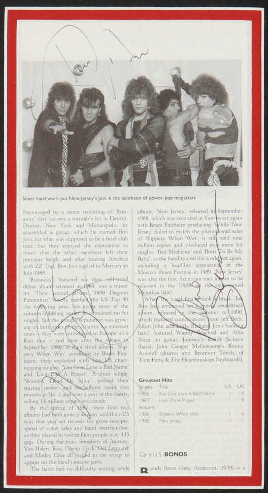 Jon Bon Jovi, Richie Sambore & Tico Torres Signed Custom Framed Cut Display with Vinyl Record Album (Beckett) at PristineAuction.com Jon Bon Jovi, Richie Sambore & Tico Torres Signed Custom Framed Cut Display with Vinyl Record Album (Beckett) at PristineAuction.com