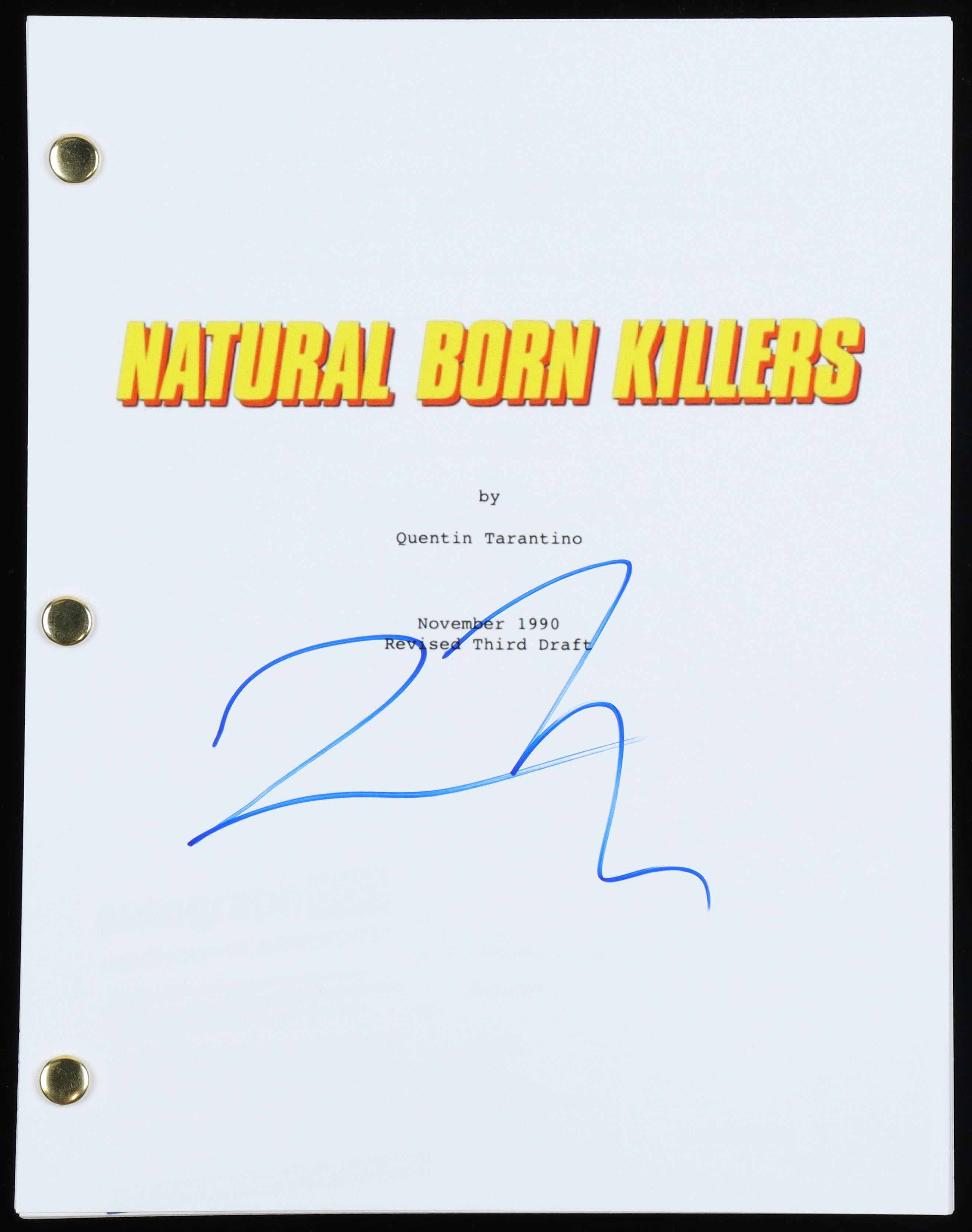 Quentin Tarantino Signed "Natural Born Killers" Movie Script (AutographCOA) at PristineAuction.com Quentin Tarantino Signed "Natural Born Killers" Movie Script (AutographCOA) at PristineAuction.com