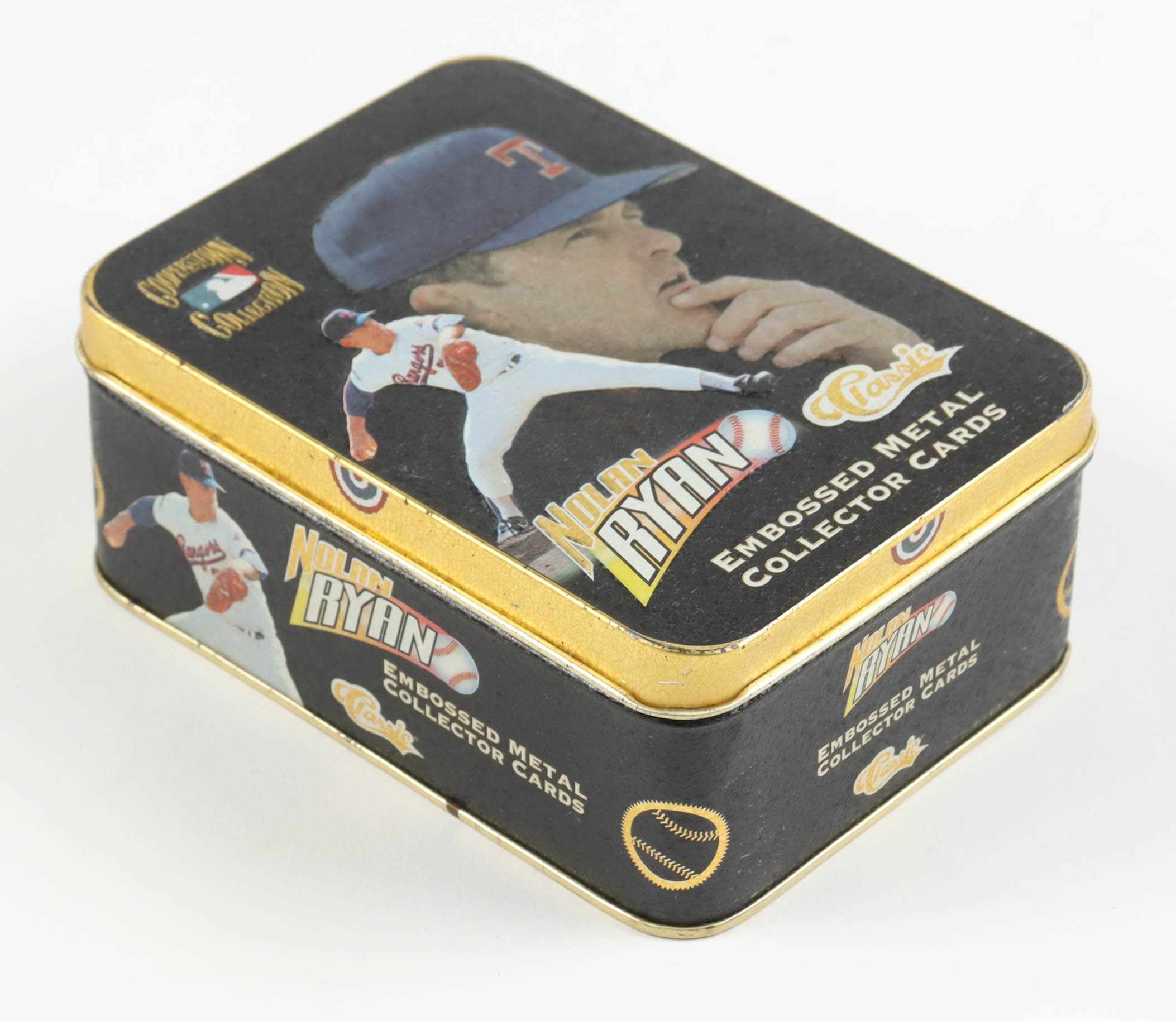 Complete Set of (5) Nolan Ryan Classic Embossed Metal Collector Cards in Original Tin at PristineAuction.com Complete Set of (5) Nolan Ryan Classic Embossed Metal Collector Cards in Original Tin at PristineAuction.com