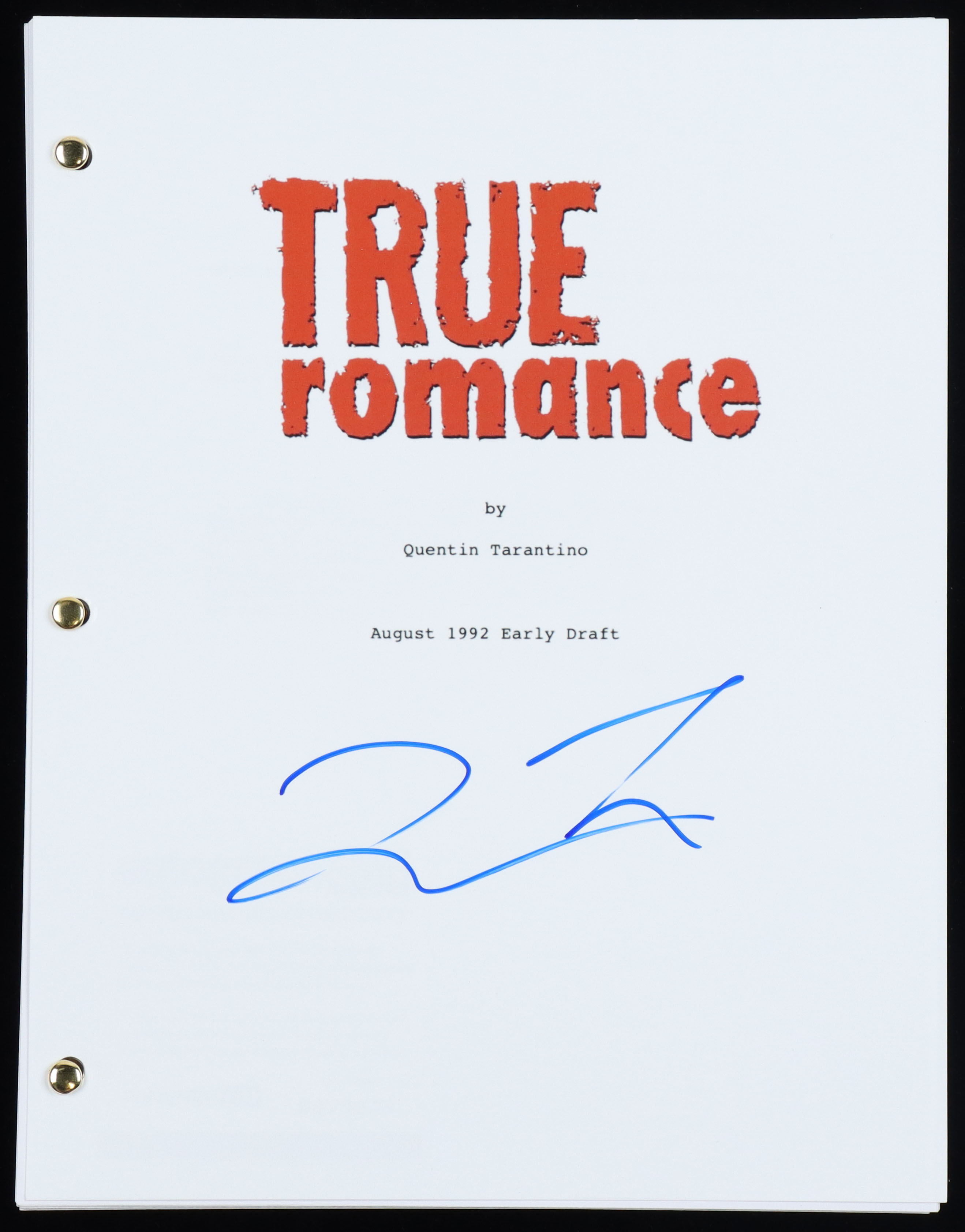 Quentin Tarantino Signed "True Romance" Movie Script (AutographCOA) at PristineAuction.com Quentin Tarantino Signed "True Romance" Movie Script (AutographCOA) at PristineAuction.com