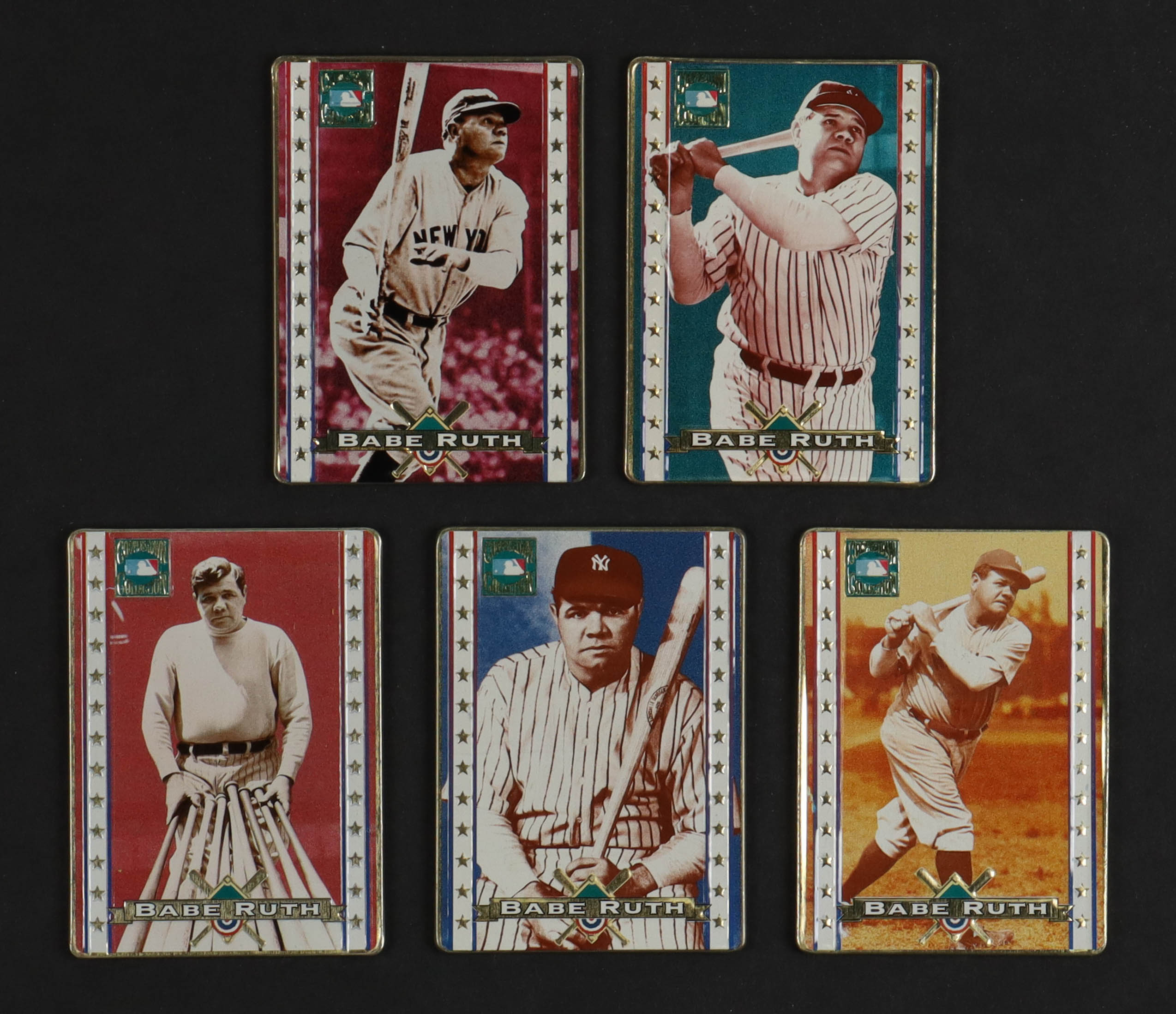 Complete Set of (5) Babe Ruth Metallic Impressions Collector Cards in ...