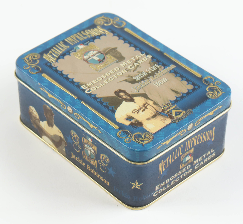 Complete Set of (5) Metallic Impressions Jackie Robinson Embossed Metal