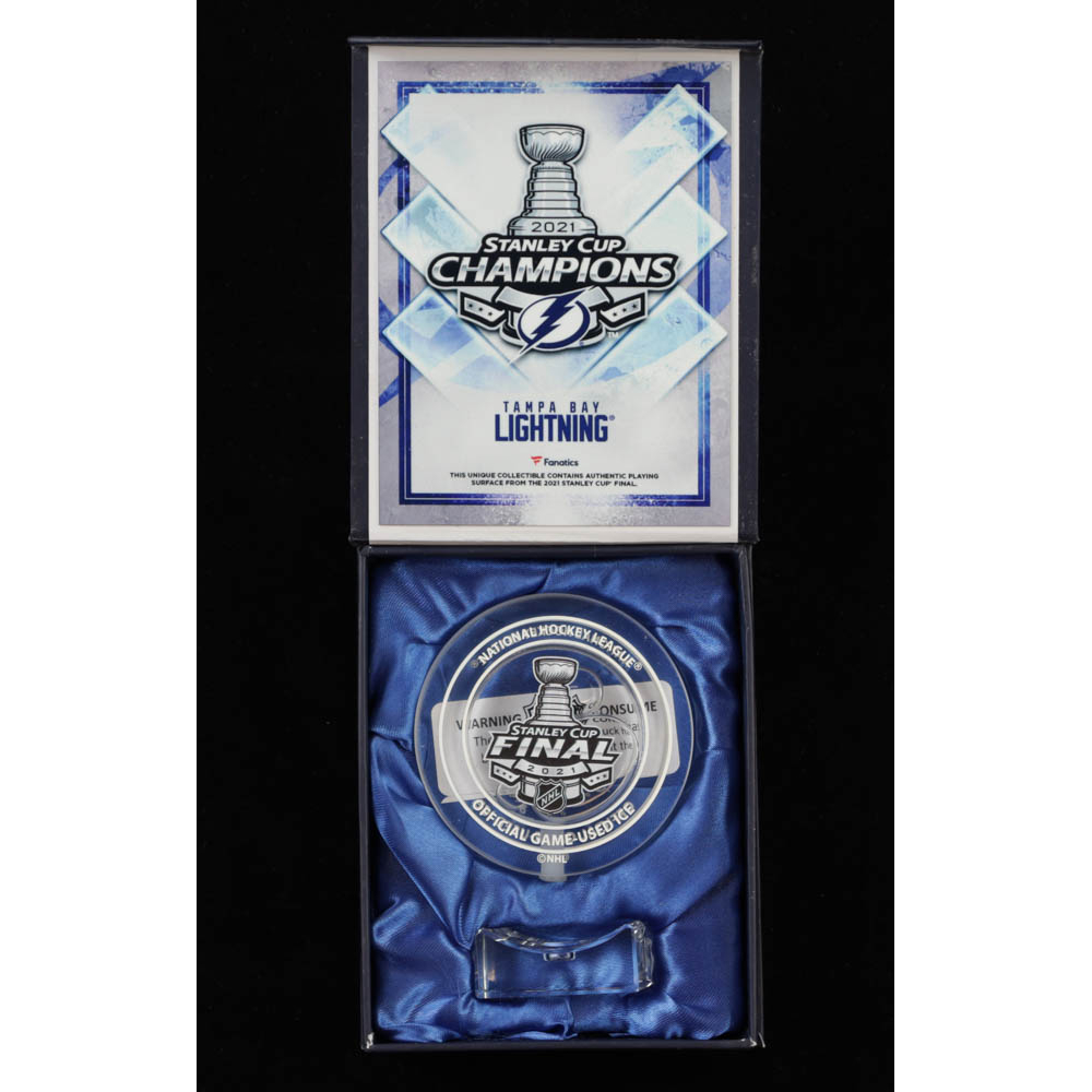 2021 NHL Crystal Hockey Puck Filled with Ice from the 2021 NHL Stanley Cup Final (Fanatics COA
