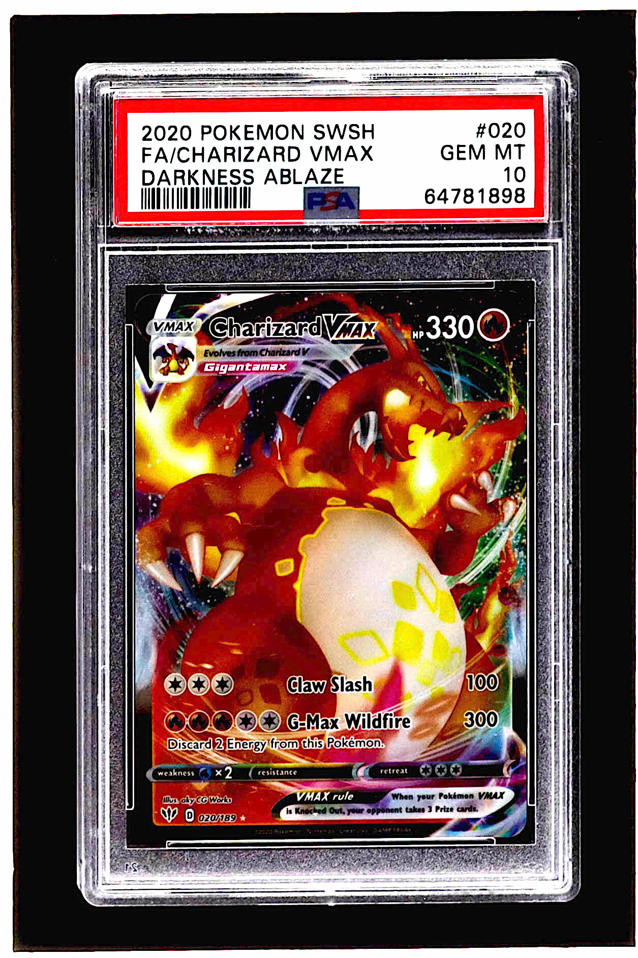 Charizard VMAX Pokemon 2020 Darkness Ablaze #20 Holo (PSA 10) at PristineAuction.com Charizard VMAX Pokemon 2020 Darkness Ablaze #20 Holo (PSA 10) at PristineAuction.com