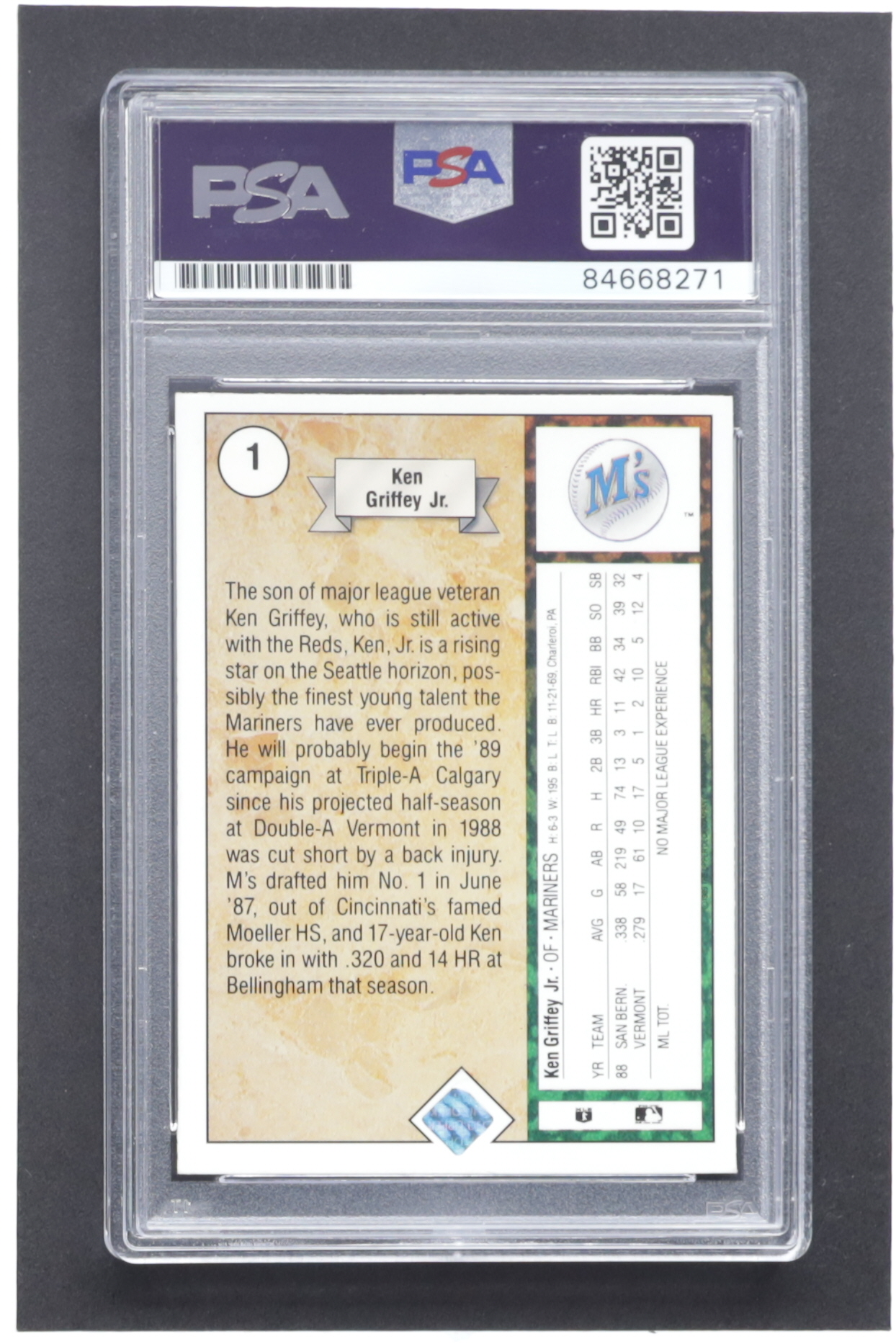 Ken Griffey Jr. Signed 1989 Upper Deck #1 RC (PSA) at PristineAuction.com Ken Griffey Jr. Signed 1989 Upper Deck #1 RC (PSA) at PristineAuction.com