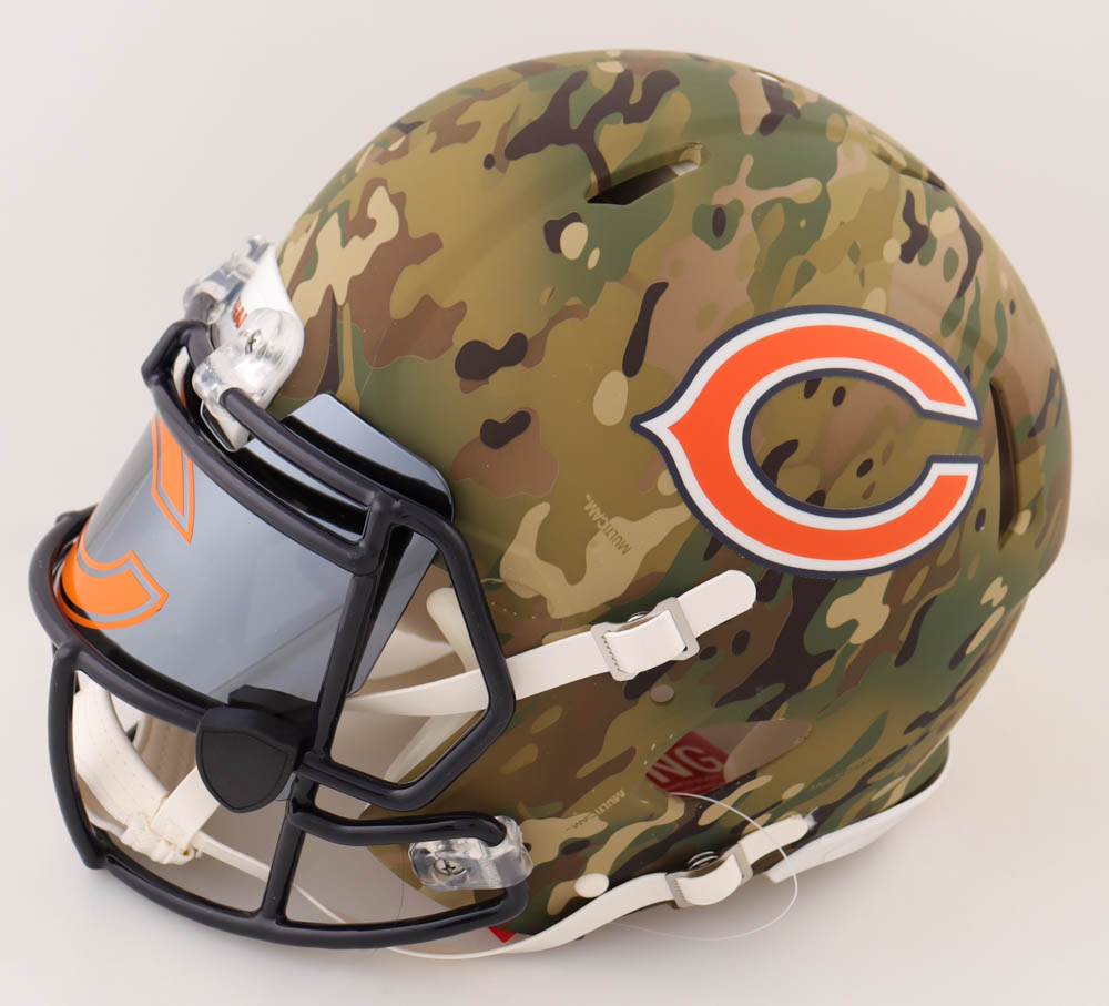Mike Singletary, Dick Butkus & Brian Urlacher Signed Bears Full-Size Authentic On-Field Camo Alternate Speed Helmet with Visor (Beckett) at PristineAuction.com Mike Singletary, Dick Butkus & Brian Urlacher Signed Bears Full-Size Authentic On-Field Camo Alternate Speed Helmet with Visor (Beckett) at PristineAuction.com