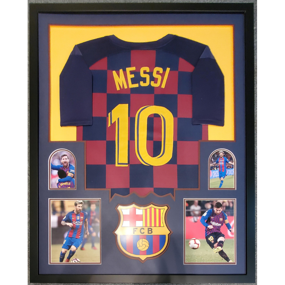 Lionel Messi Custom Framed Jersey Display | Pristine Auction