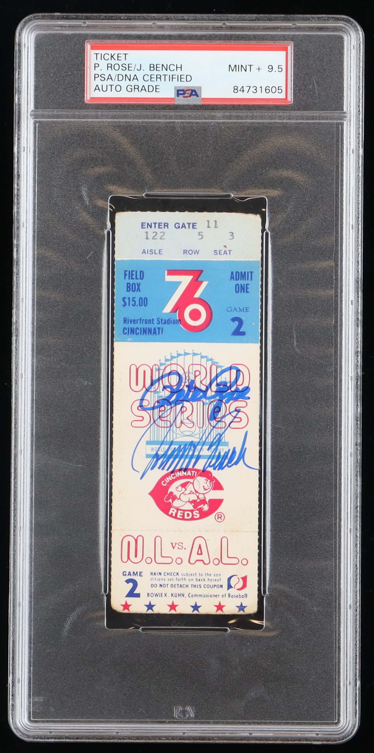 Pete Rose & Johnny Bench Signed 1976 World Series Ticket Stub (PSA) at PristineAuction.com Pete Rose & Johnny Bench Signed 1976 World Series Ticket Stub (PSA) at PristineAuction.com