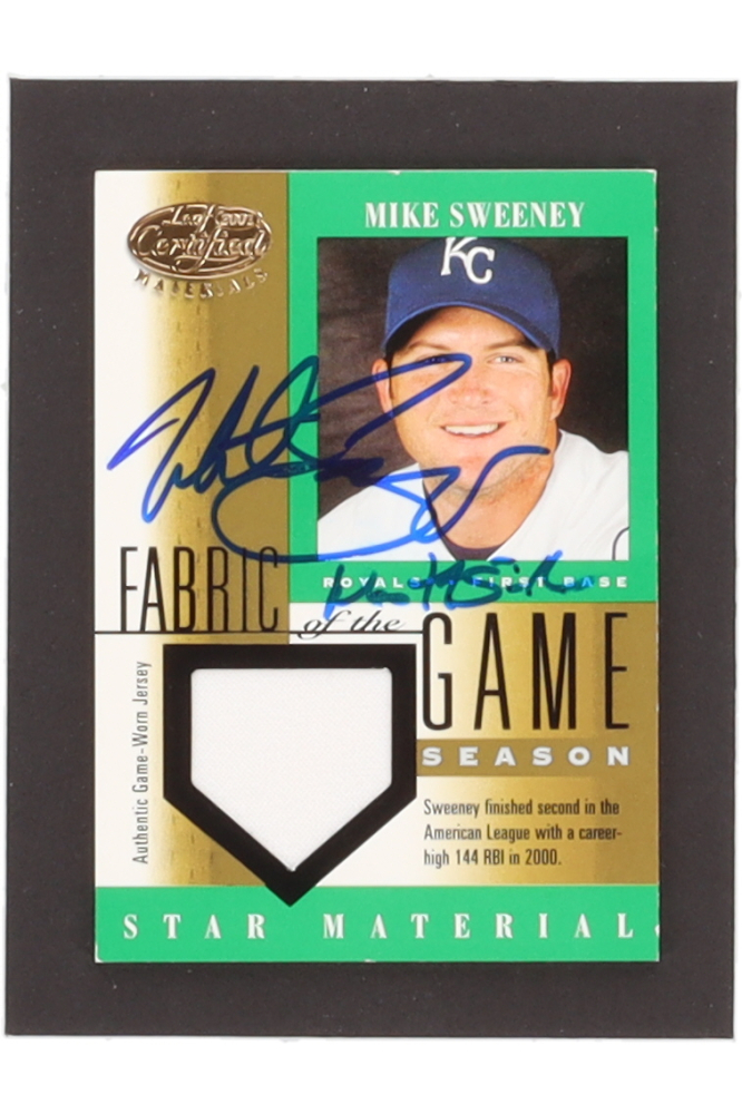 Mike Sweeney 2001 Leaf Certified Materials Fabric of the Game #92SN #037/144 (Beckett)