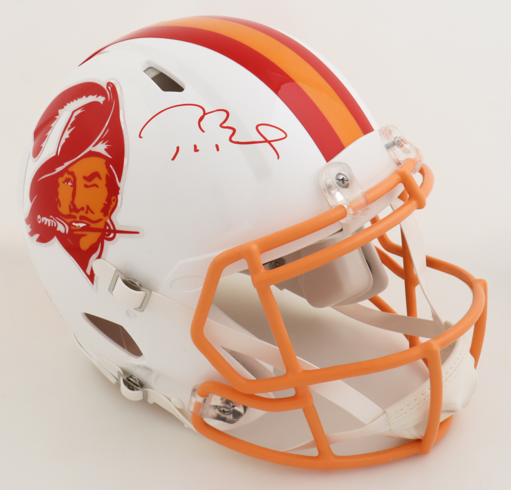 Tom Brady Signed Buccaneers Throwback Authentic Full-Size Speed Helmet (Fanatics LOA) at PristineAuction.com Tom Brady Signed Buccaneers Throwback Authentic Full-Size Speed Helmet (Fanatics LOA) at PristineAuction.com