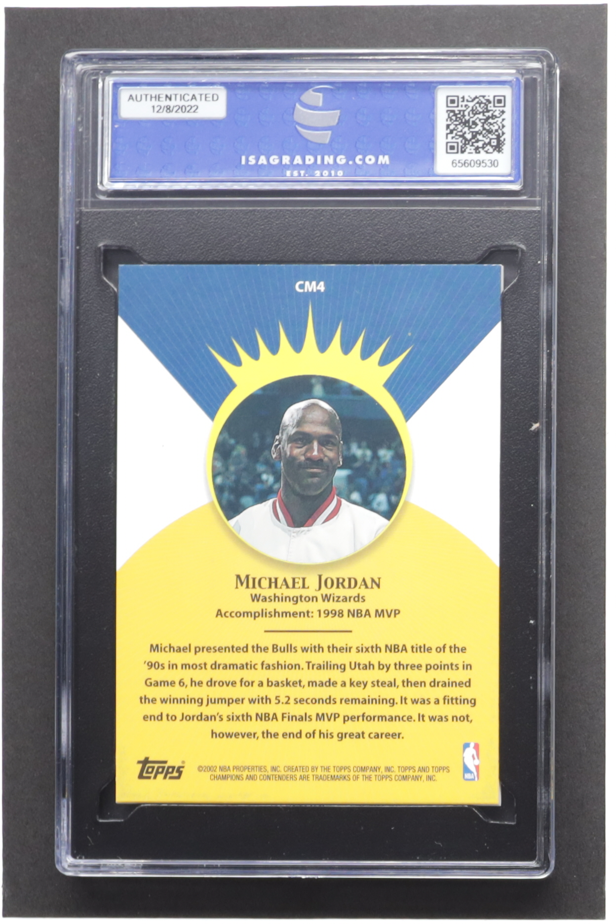 Michael Jordan 2001-02 Topps TCC Crowning Moment #CM4 (ISA 9) at PristineAuction.com Michael Jordan 2001-02 Topps TCC Crowning Moment #CM4 (ISA 9) at PristineAuction.com