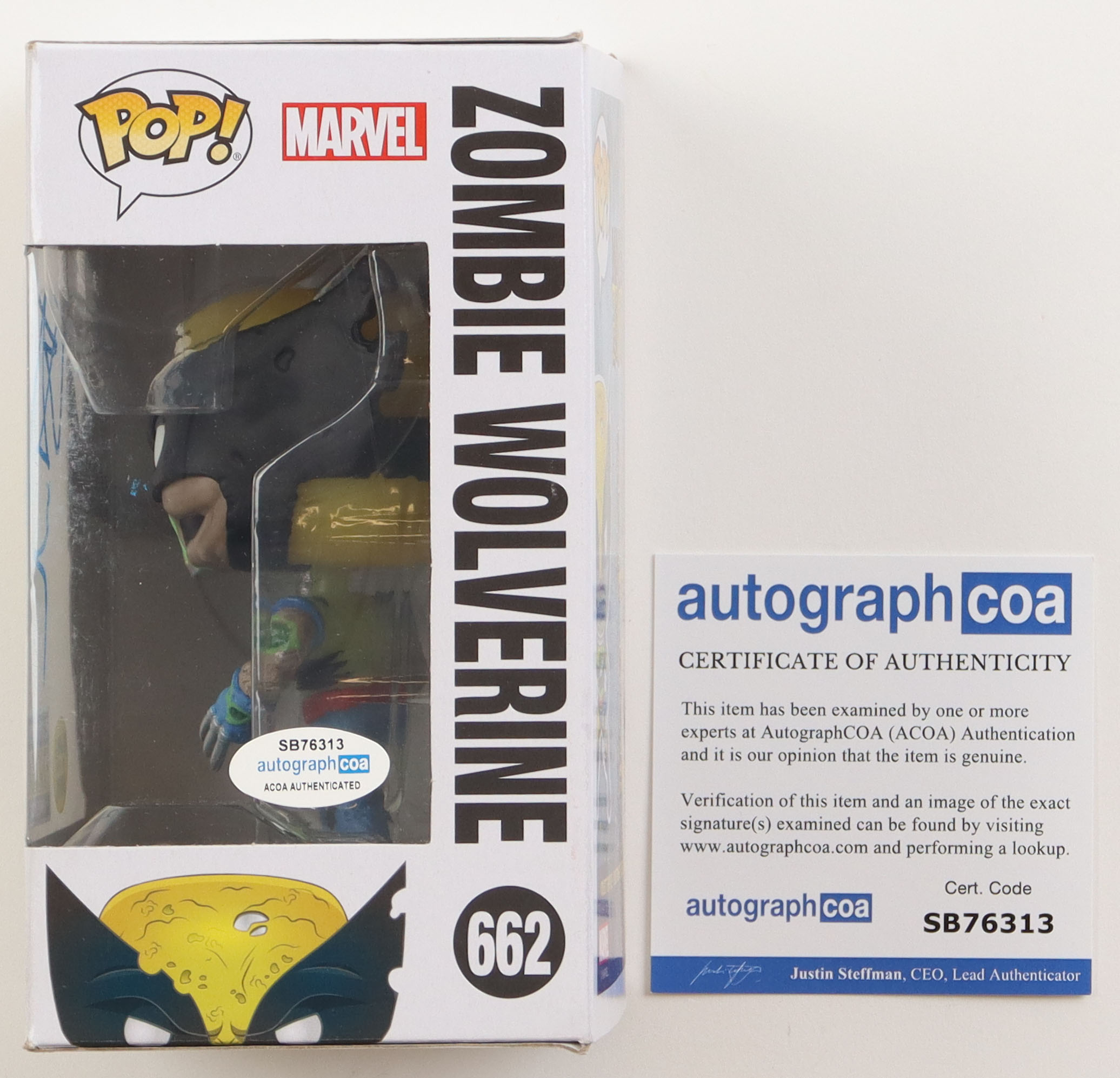Hugh Jackman Signed "Marvel Zombies" #662 Zombie Wolverine Funko Pop! Vinyl Figure (AutographCOA) at PristineAuction.com Hugh Jackman Signed "Marvel Zombies" #662 Zombie Wolverine Funko Pop! Vinyl Figure (AutographCOA) at PristineAuction.com