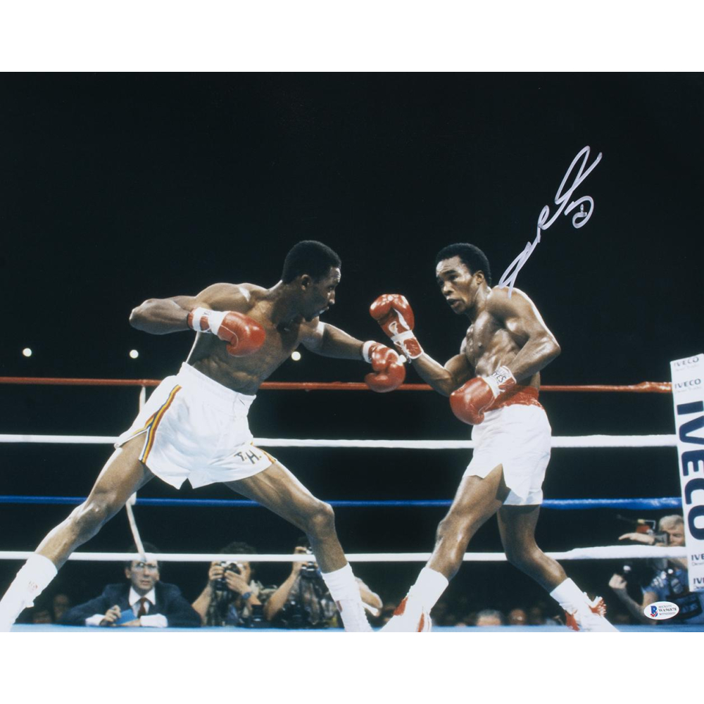Sugar Ray Leonard Signed 16x20 Photo (Beckett) Pristine Auction