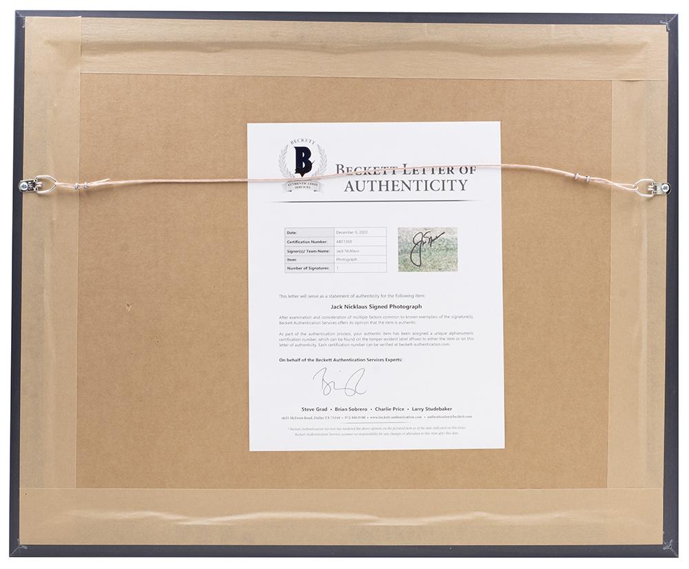 Jack Nicklaus Signed 16x20 Custom Framed Photo Display (Beckett LOA) at PristineAuction.com Jack Nicklaus Signed 16x20 Custom Framed Photo Display (Beckett LOA) at PristineAuction.com