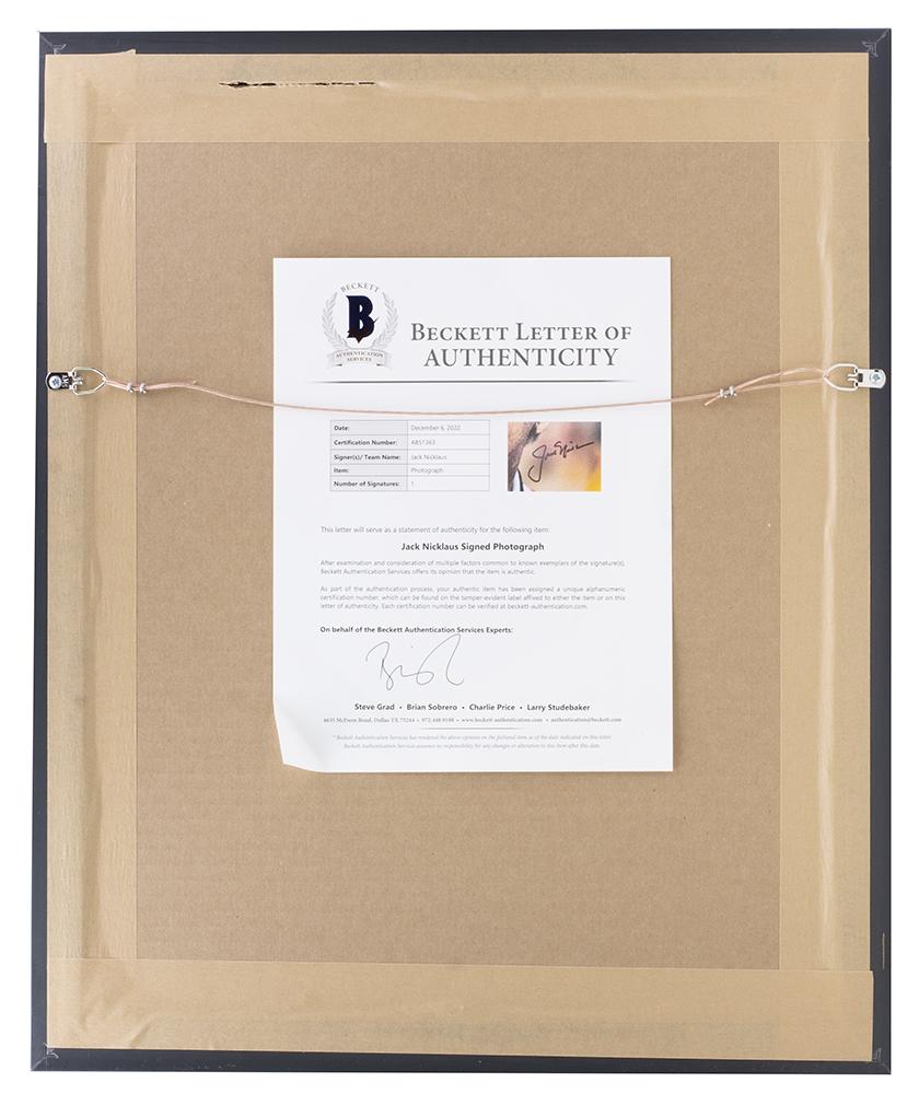 Jack Nicklaus Signed 16x20 Custom Framed Photo Display (Beckett LOA) at PristineAuction.com Jack Nicklaus Signed 16x20 Custom Framed Photo Display (Beckett LOA) at PristineAuction.com