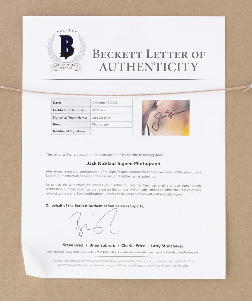 Jack Nicklaus Signed 16x20 Custom Framed Photo Display (Beckett LOA) at PristineAuction.com Jack Nicklaus Signed 16x20 Custom Framed Photo Display (Beckett LOA) at PristineAuction.com