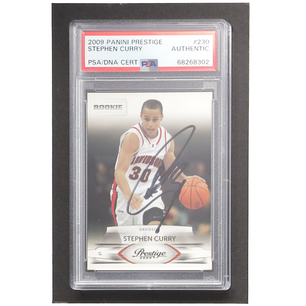 Stephen Curry Signed 2009-10 Prestige #230 Davidson RC (PSA