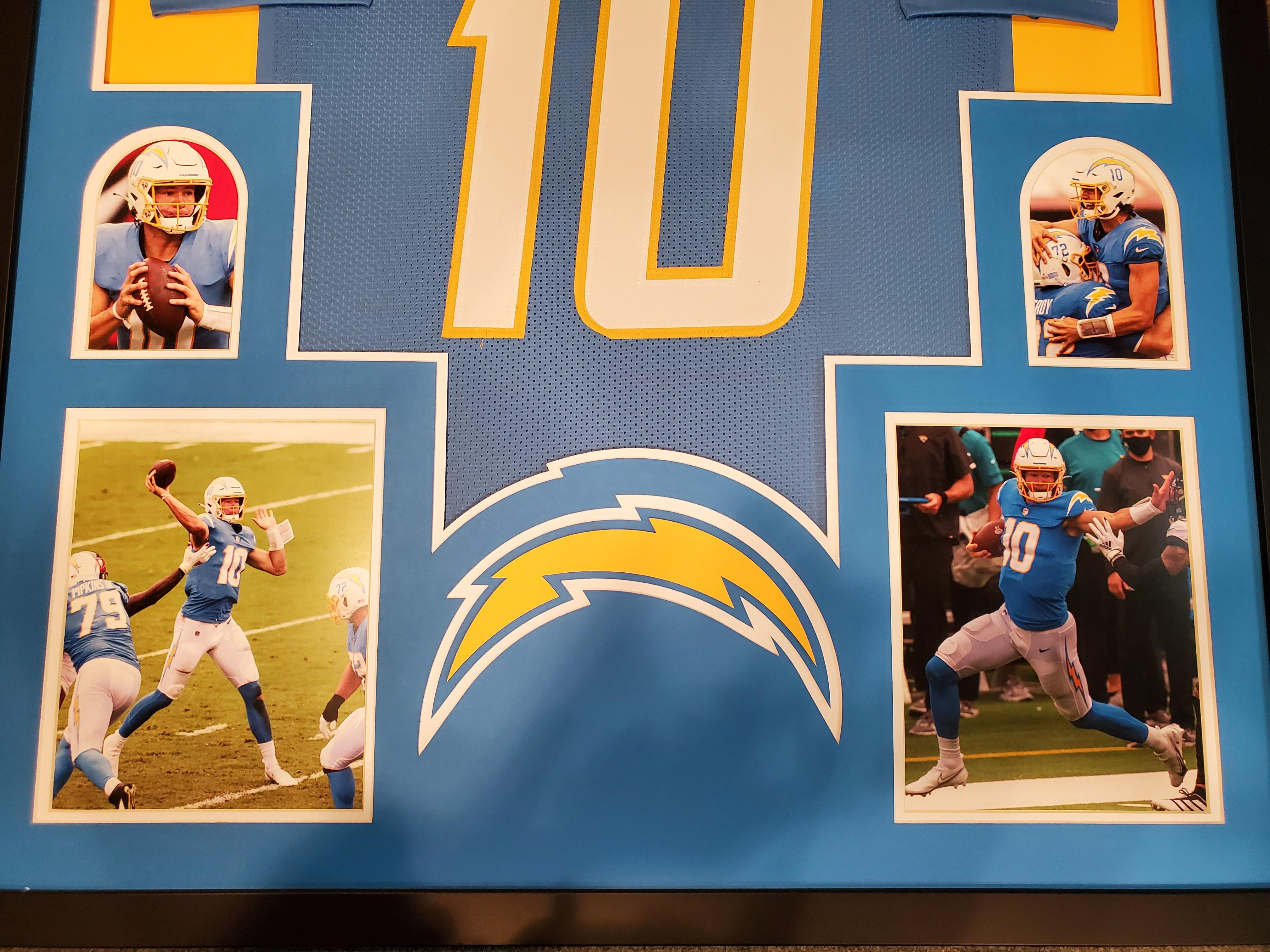 Justin Herbert Custom Framed Jersey Display at PristineAuction.com Justin Herbert Custom Framed Jersey Display at PristineAuction.com