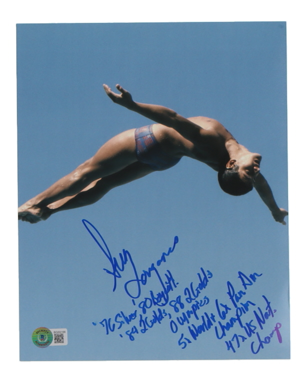 Greg Louganis Signed Team USA 8x10 Photo with Multiple Inscriptions (Beckett) at PristineAuction.com Greg Louganis Signed Team USA 8x10 Photo with Multiple Inscriptions (Beckett) at PristineAuction.com