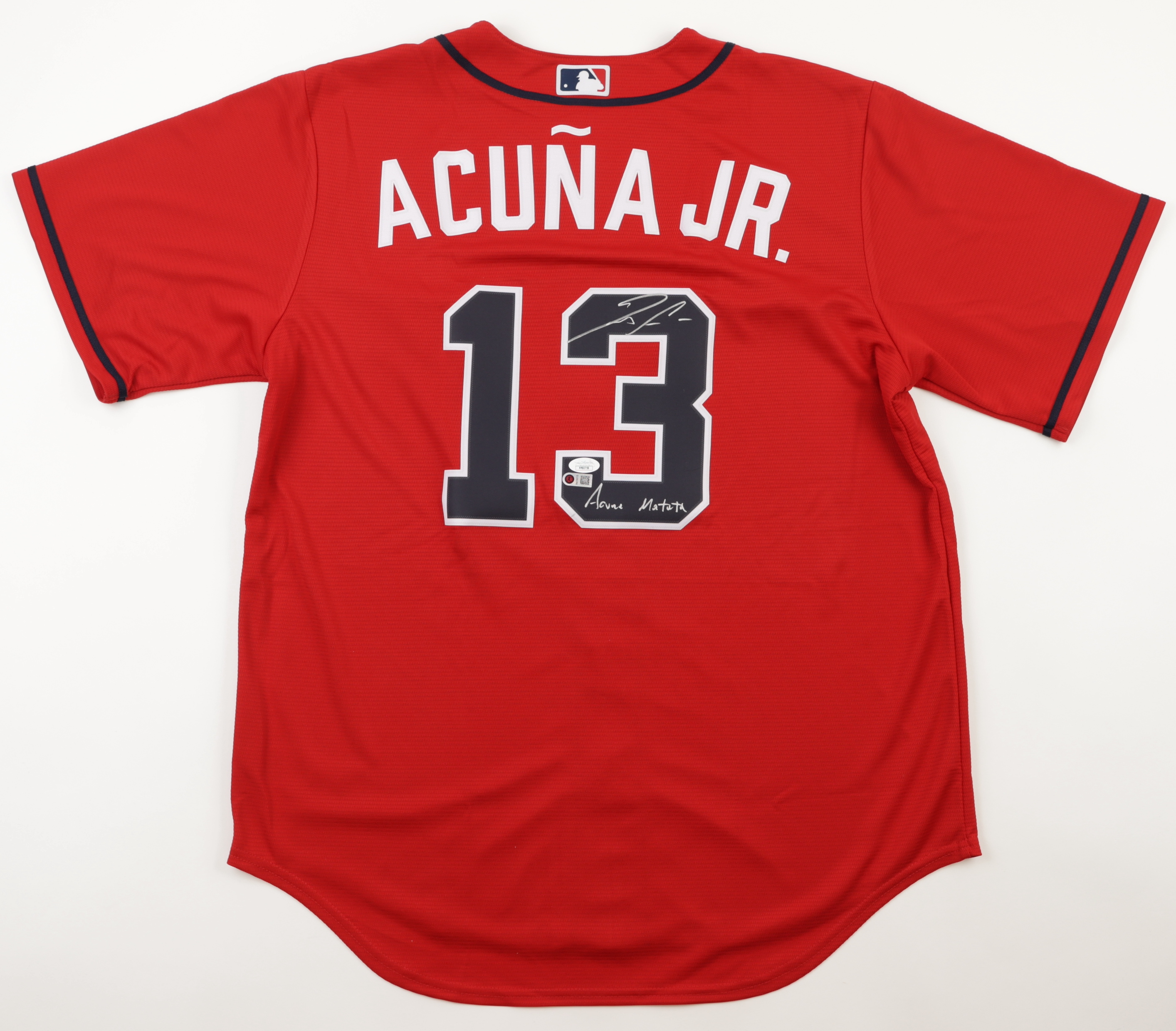 Ronald Acuna Jr. Signed Braves Jersey Inscribed "Acuna Matata" (JSA & Acuna Jr.) at PristineAuction.com Ronald Acuna Jr. Signed Braves Jersey Inscribed "Acuna Matata" (JSA & Acuna Jr.) at PristineAuction.com