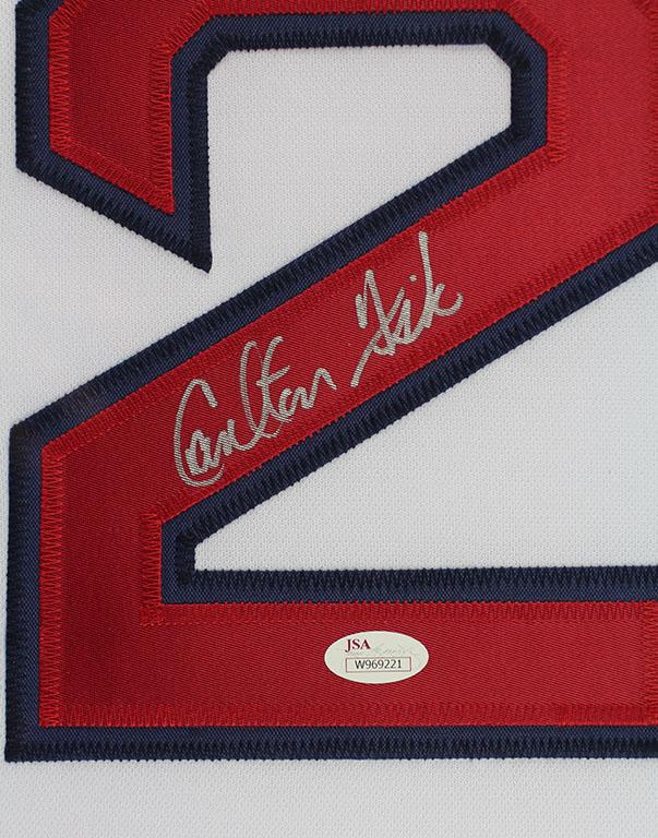Carlton Fisk Signed 35x43 Custom Framed Jersey Display (JSA) at PristineAuction.com Carlton Fisk Signed 35x43 Custom Framed Jersey Display (JSA) at PristineAuction.com