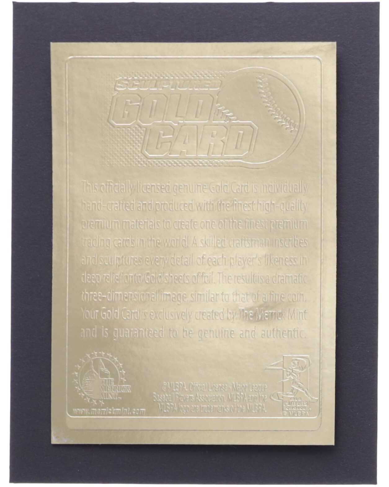 Derek Jeter 2004 Merrick Mint Sculptured 23KT Gold Card at PristineAuction.com Derek Jeter 2004 Merrick Mint Sculptured 23KT Gold Card at PristineAuction.com