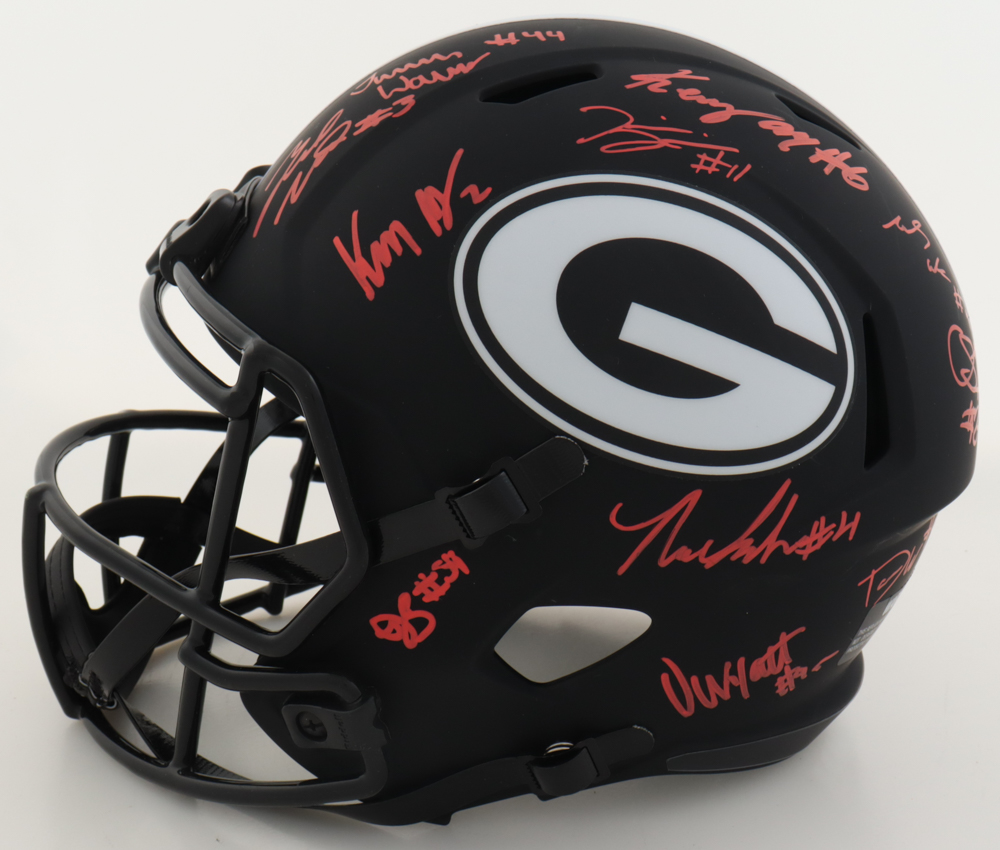 2021 Georgia Bulldogs Full-Size Eclipse Alternate Speed Helmet Team-Signed by (24) with Stetson Bennett, George Pickens, Zamir White, Lewis Cine (Beckett) at PristineAuction.com 2021 Georgia Bulldogs Full-Size Eclipse Alternate Speed Helmet Team-Signed by (24) with Stetson Bennett, George Pickens, Zamir White, Lewis Cine (Beckett) at PristineAuction.com