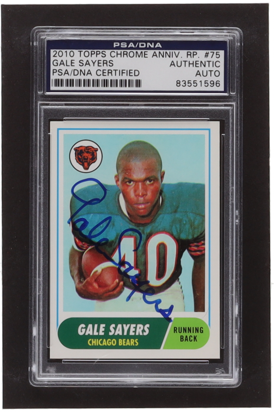 Gale Sayers Signed 2010 Topps Chrome Anniversary Reprints (PSA) at PristineAuction.com Gale Sayers Signed 2010 Topps Chrome Anniversary Reprints (PSA) at PristineAuction.com