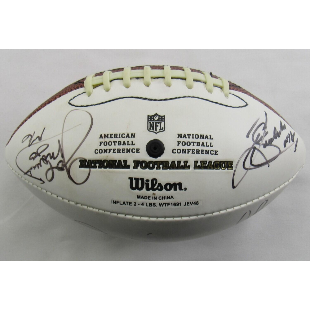 Mini NFL Football Signed by (7) With Joe Morris, John Mara, David Tyree ...
