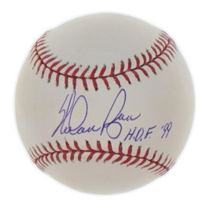 Nolan Ryan Signed OML Baseball Inscribed "H.O.F. '99" (Steiner) at PristineAuction.com Nolan Ryan Signed OML Baseball Inscribed "H.O.F. '99" (Steiner) at PristineAuction.com