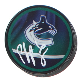 Brock Boeser Signed Canucks Logo Hockey Puck (Beckett) at PristineAuction.com Brock Boeser Signed Canucks Logo Hockey Puck (Beckett) at PristineAuction.com