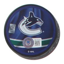 Brock Boeser Signed Canucks Logo Hockey Puck (Beckett) at PristineAuction.com Brock Boeser Signed Canucks Logo Hockey Puck (Beckett) at PristineAuction.com