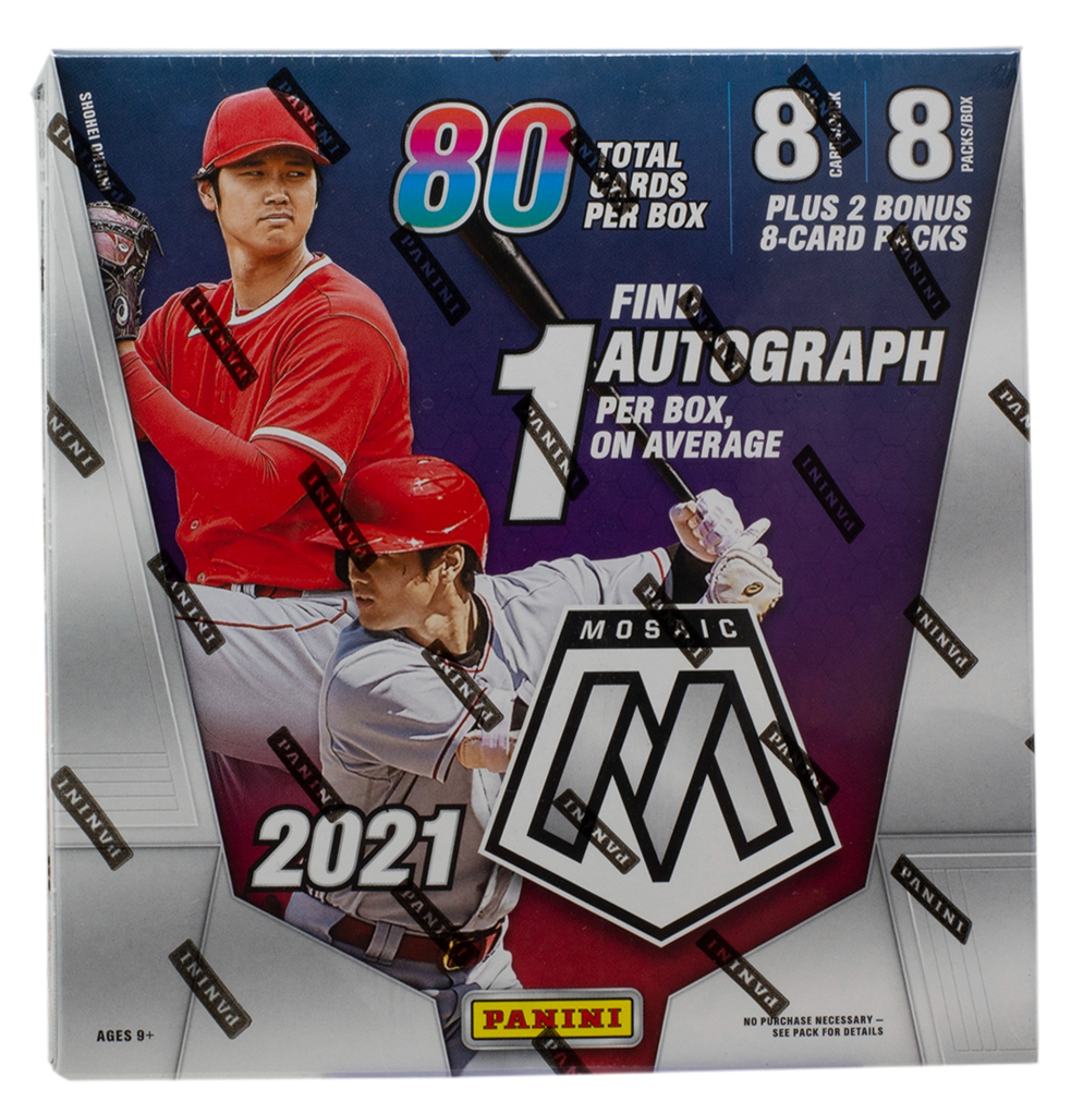 2021 Panini Mosaic Baseball Mega Box with (10) Packs at PristineAuction.com 2021 Panini Mosaic Baseball Mega Box with (10) Packs at PristineAuction.com