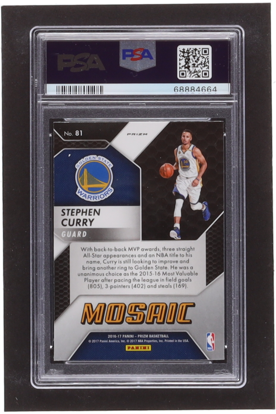 Stephen Curry 2016-17 Panini Prizm Mosaic #81 (PSA 9) at PristineAuction.com Stephen Curry 2016-17 Panini Prizm Mosaic #81 (PSA 9) at PristineAuction.com