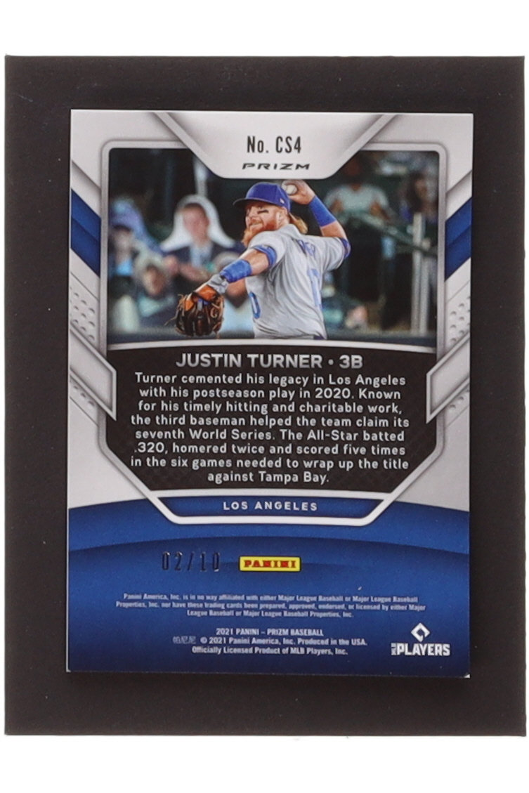 Justin Turner 2021 Panini Prizm Championship Stage Prizms Gold #4 #02/10 at PristineAuction.com Justin Turner 2021 Panini Prizm Championship Stage Prizms Gold #4 #02/10 at PristineAuction.com