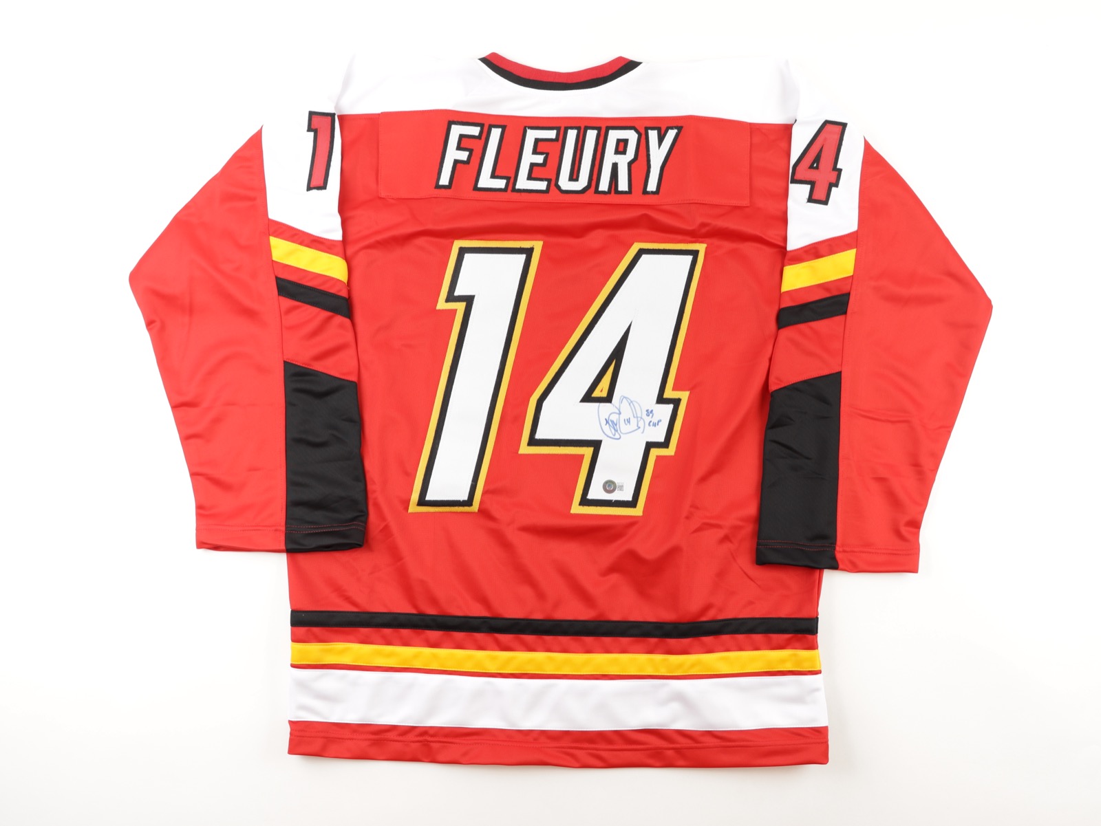 Theoren Fleury Signed Jersey Inscribed "89 Cup" (Beckett) at PristineAuction.com Theoren Fleury Signed Jersey Inscribed "89 Cup" (Beckett) at PristineAuction.com
