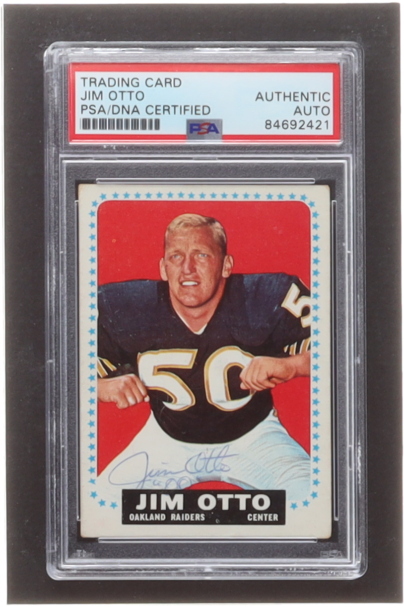 Jim Otto Signed 1964 Topps #148 SP (PSA) at PristineAuction.com Jim Otto Signed 1964 Topps #148 SP (PSA) at PristineAuction.com