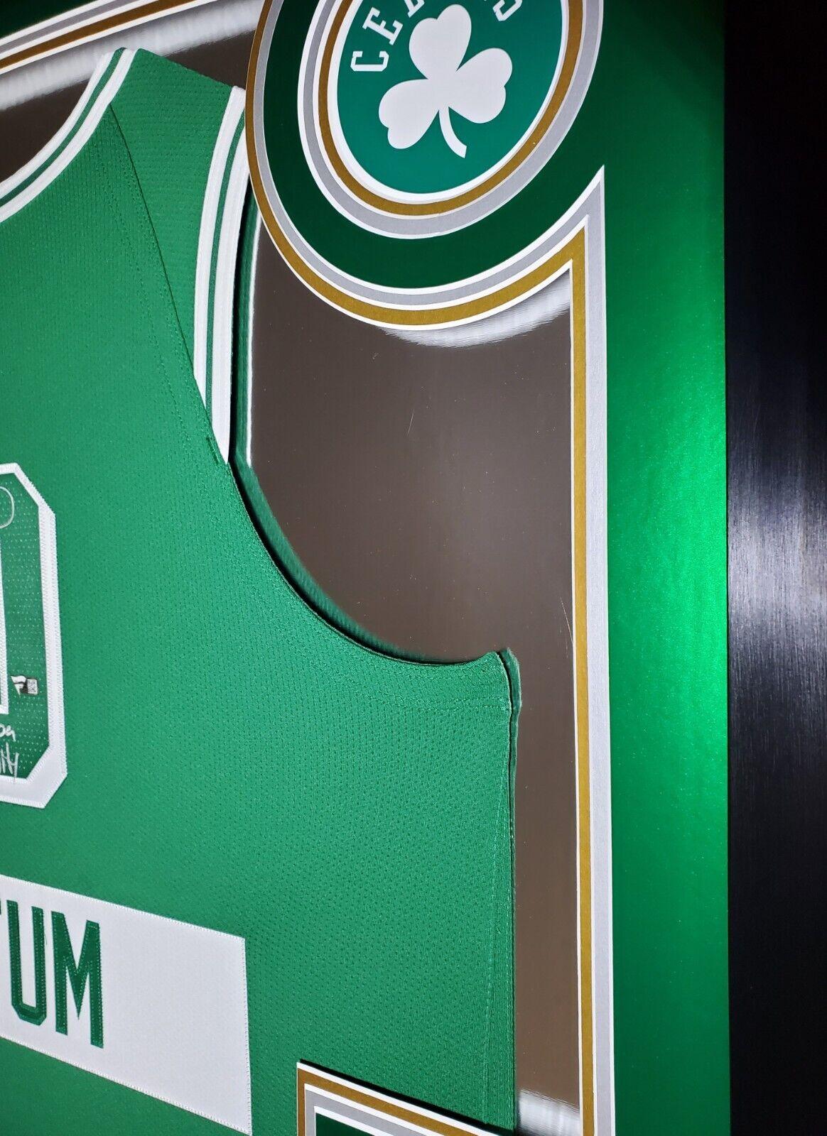 Jayson Tatum Signed Celtics Custom Framed Jersey Display with LED Backlit Display Inscribed "Mamba Mentality" with 2017 Panini Status #128 & 2017 Panini NBA Hoops #253 (Fanatics) at PristineAuction.com Jayson Tatum Signed Celtics Custom Framed Jersey Display with LED Backlit Display Inscribed "Mamba Mentality" with 2017 Panini Status #128 & 2017 Panini NBA Hoops #253 (Fanatics) at PristineAuction.com