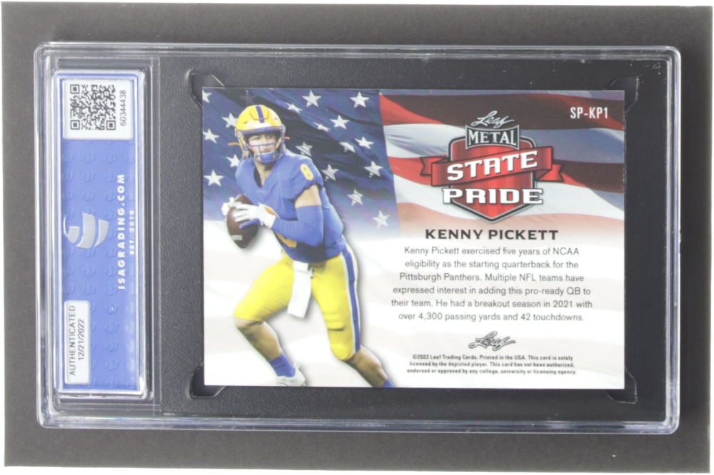 Kenny Pickett 2022 Leaf Draft and Prospects Metal State Pride Wave 