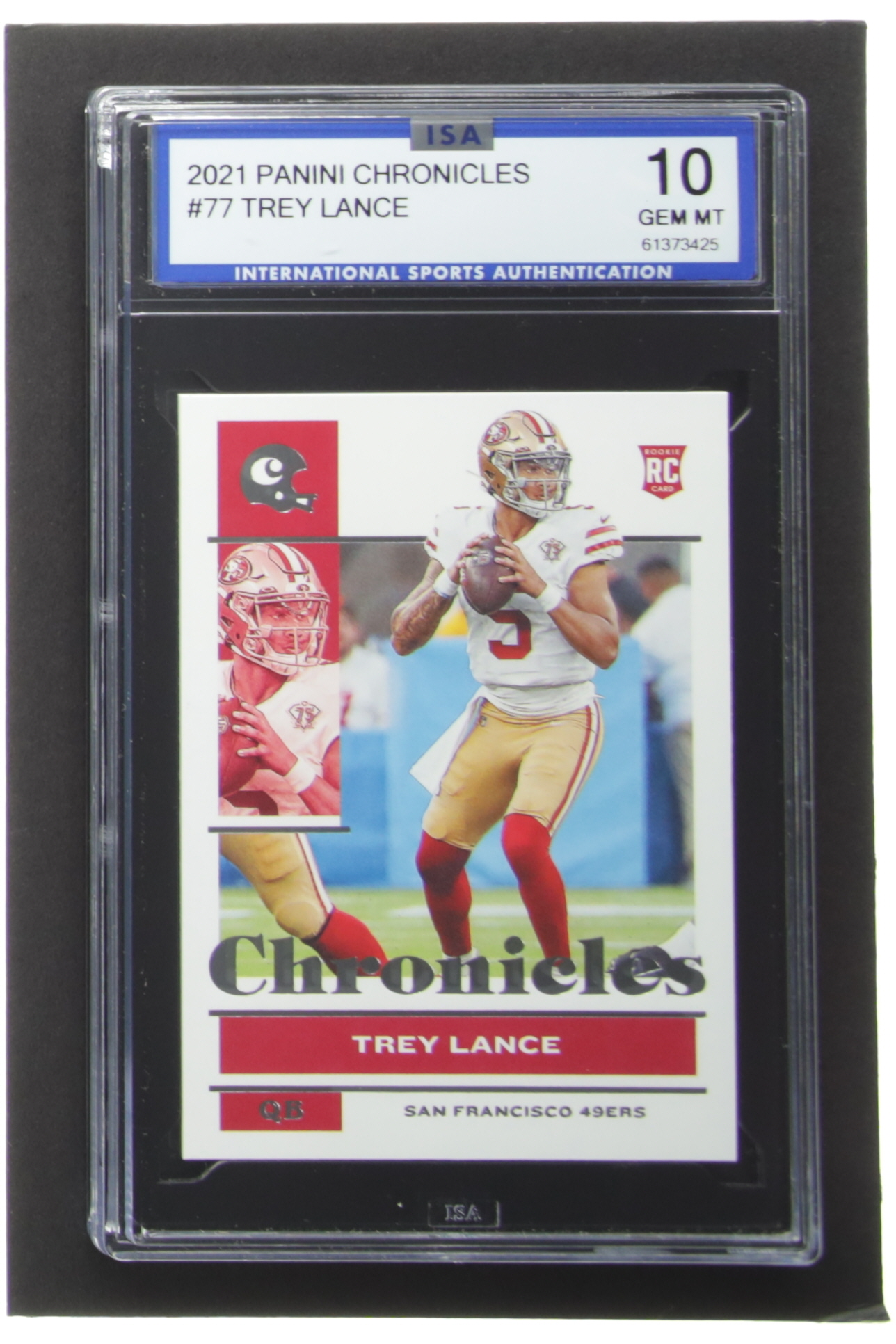 Trey Lance 2021 Panini Chronicles #77 RC (ISA 10) at PristineAuction.com Trey Lance 2021 Panini Chronicles #77 RC (ISA 10) at PristineAuction.com