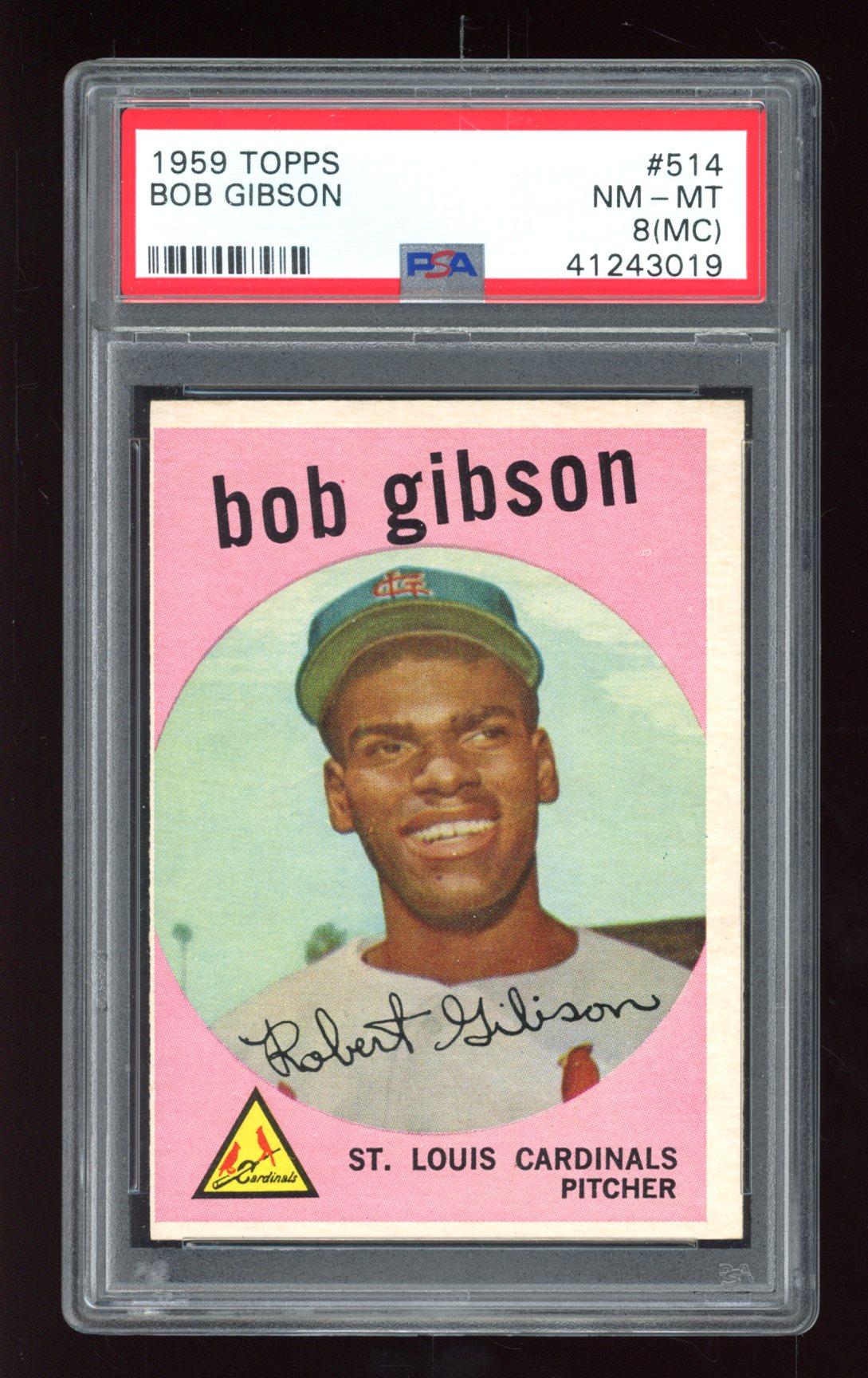 Bob Gibson 1959 Topps #514 RC (PSA 8) at PristineAuction.com Bob Gibson 1959 Topps #514 RC (PSA 8) at PristineAuction.com