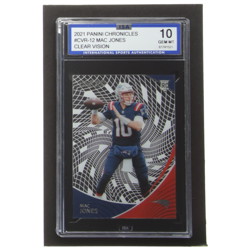 Mac Jones 2021 Panini Chronicles Clear Vision Rookies 12 RC (ISA 10) Pristine Auction