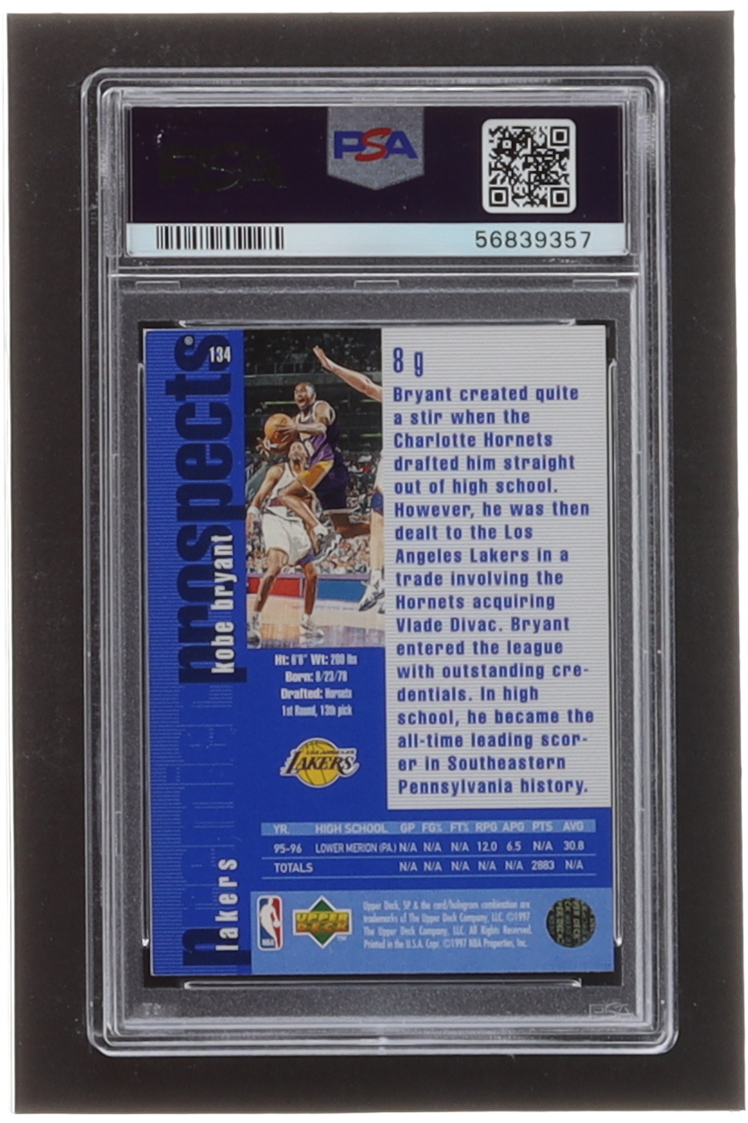 Kobe Bryant 1996-97 SP #134 RC (PSA 8) at PristineAuction.com Kobe Bryant 1996-97 SP #134 RC (PSA 8) at PristineAuction.com