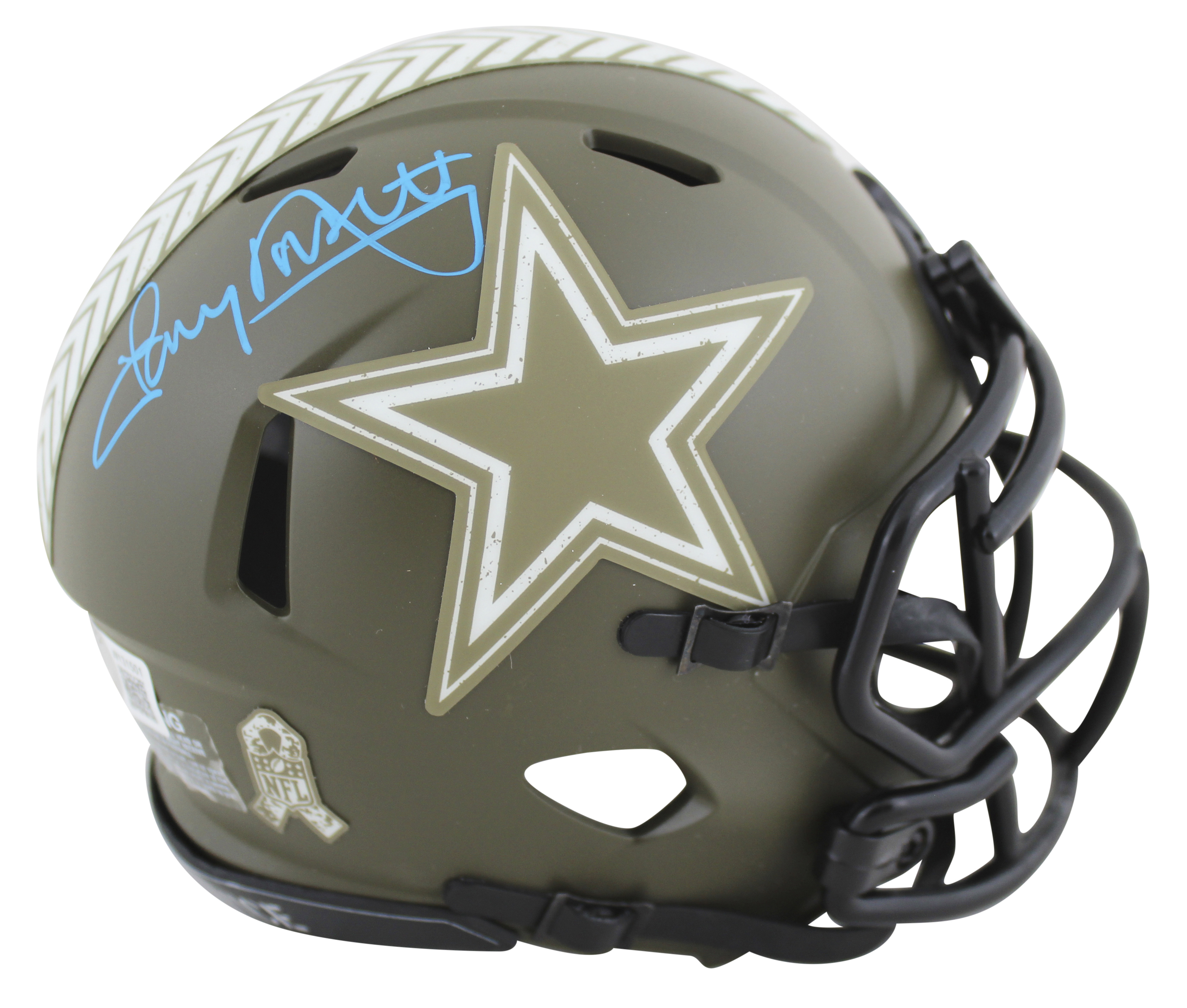 Tony Dorsett Signed Cowboys Salute To Service Alternate Speed Mini ...
