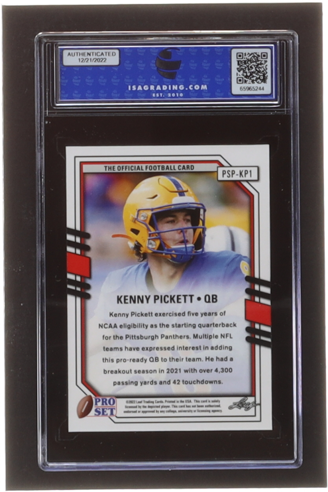 Kenny Pickett 2022 Leaf Pro Set Draft Metal Portraits Silver Wave 