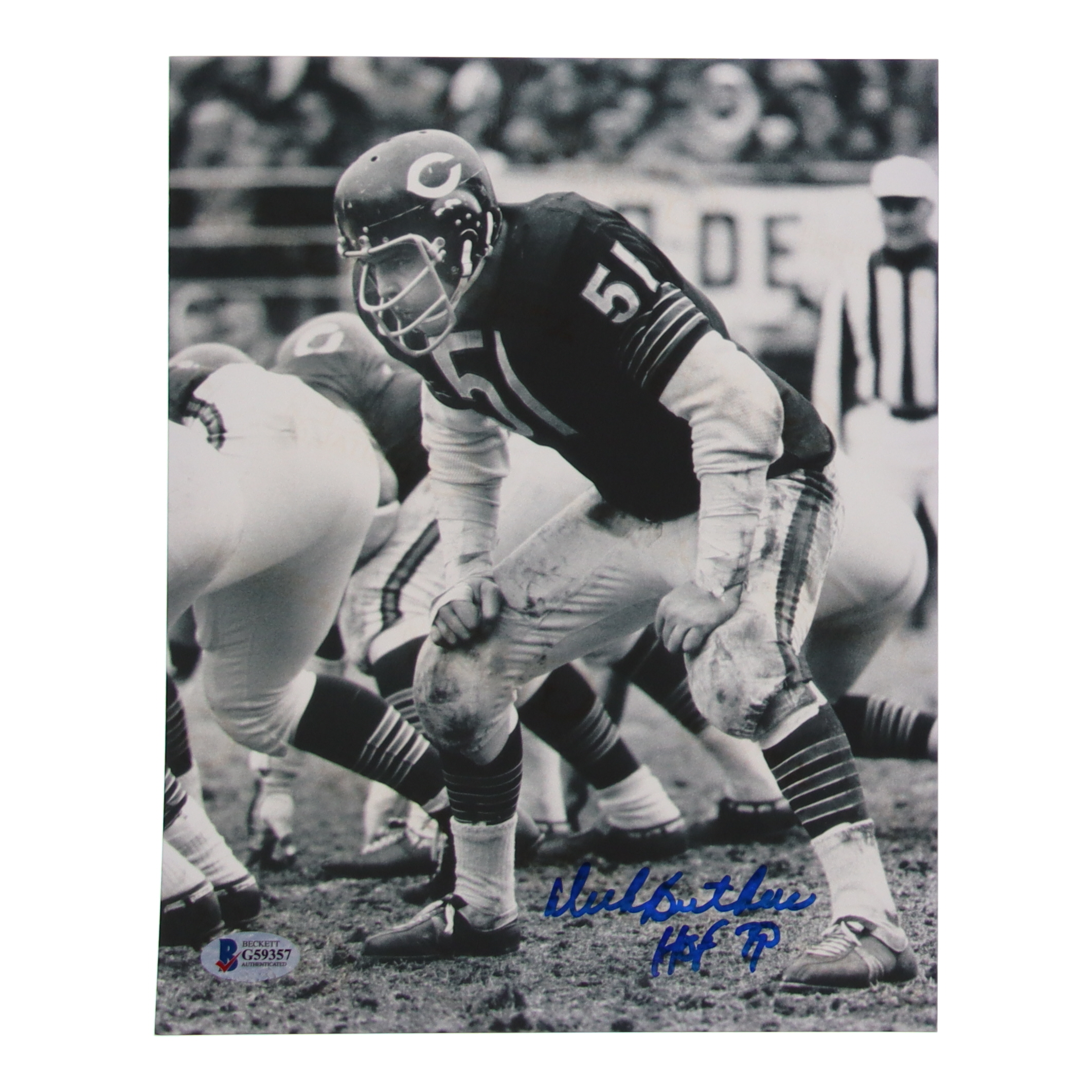 Dick Butkus Signed Bears 8x10 Photo Inscribed "HOF 79" (Beckett) at PristineAuction.com Dick Butkus Signed Bears 8x10 Photo Inscribed "HOF 79" (Beckett) at PristineAuction.com